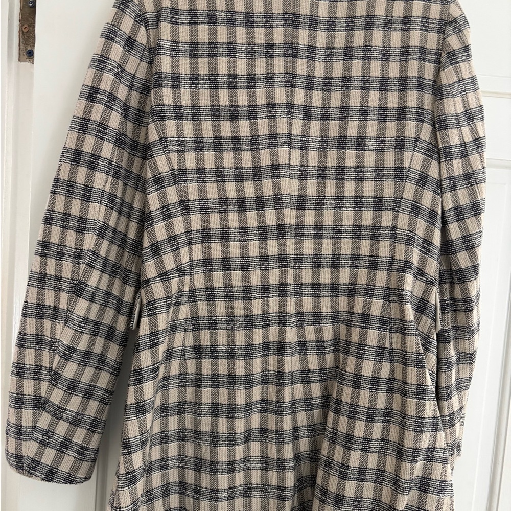 Zara Checkered Black and Cream Jacket/ Blazer - Picture 6 of 6